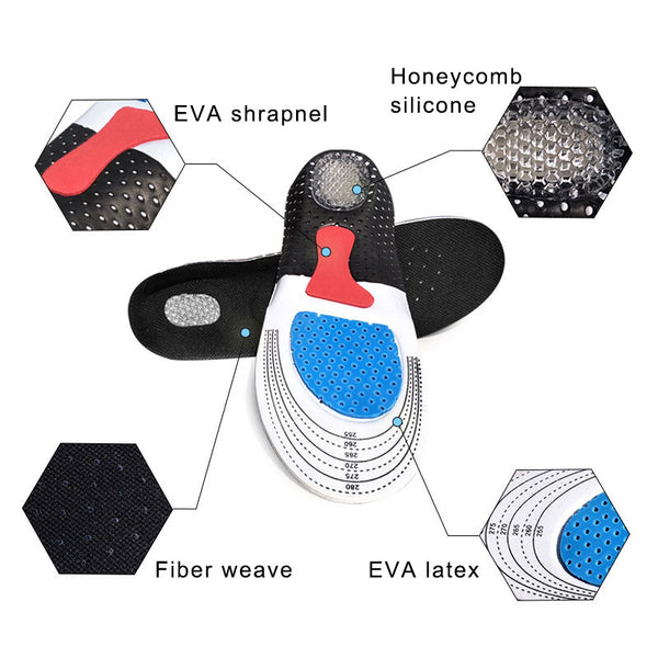 Enhanced Comfort & Support: Thickened, Breathable Sports Insoles (Shock Absorption)