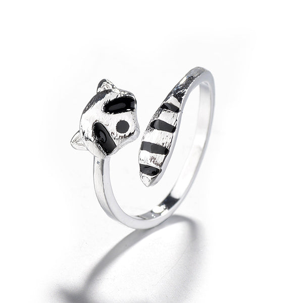 Adorable Raccoon Ring Adjustable Open Design for Kids & Adults