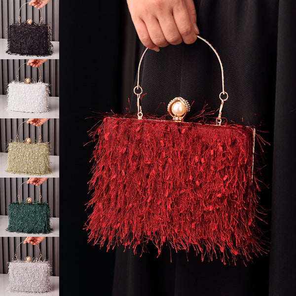 Luxe Evening Bag by Fencart - Tassel Accented Clutch for Dressy Occasions