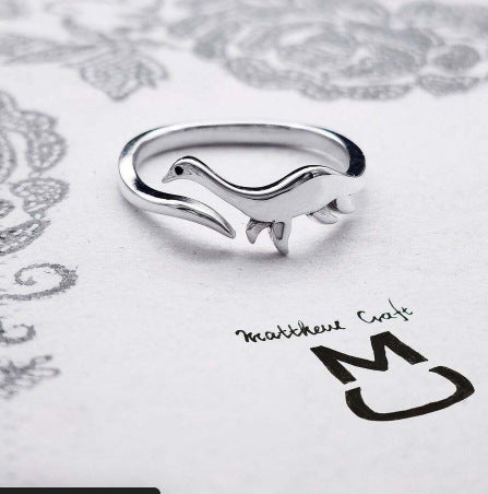 Unleash Your Inner Dino-Mite: Adjustable Dinosaur Ring for Women (Triceratops & Stegosaurus)